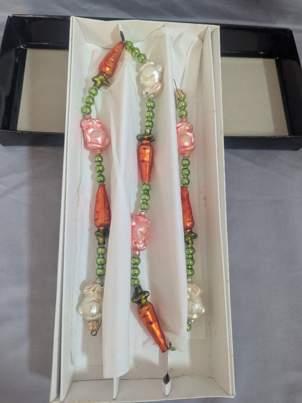 Christopher Radko Bunny Patch Garland 00-241-0 Retired 36" Easter Spring